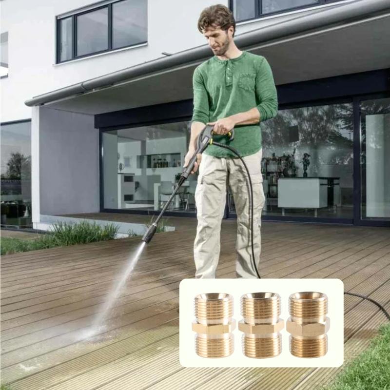 Accoppiatore in Ottone per Idropulitrice, Connessione Maschio M22-15mm M22-14mm, Adattatori Connettori per Estensione Tubo Heavy Duty,