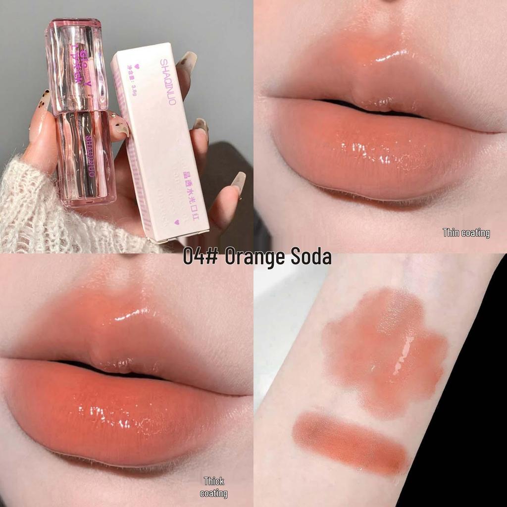 Shaqi Nuo Crystal Clear Lipstick: Mirror Finish, Plump Lips, No-Makeup Look, Korean Style, Long-Lasting, Youthful Gloss.