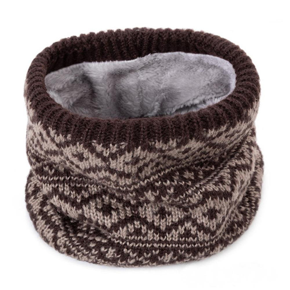 Thick Winter Knitted Scarf Snowflake Warm Neck Warmer Sport Scarf Fleece Muffler  Women
