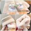 Plush Children Full Fingers Gloves Cartoon Rabbit Windproof Gloves Kawaii Kids Knitted Gloves