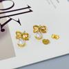 Trendy Temperament Small Fragrant Design Bow Zircon Earrings Stud Earrings