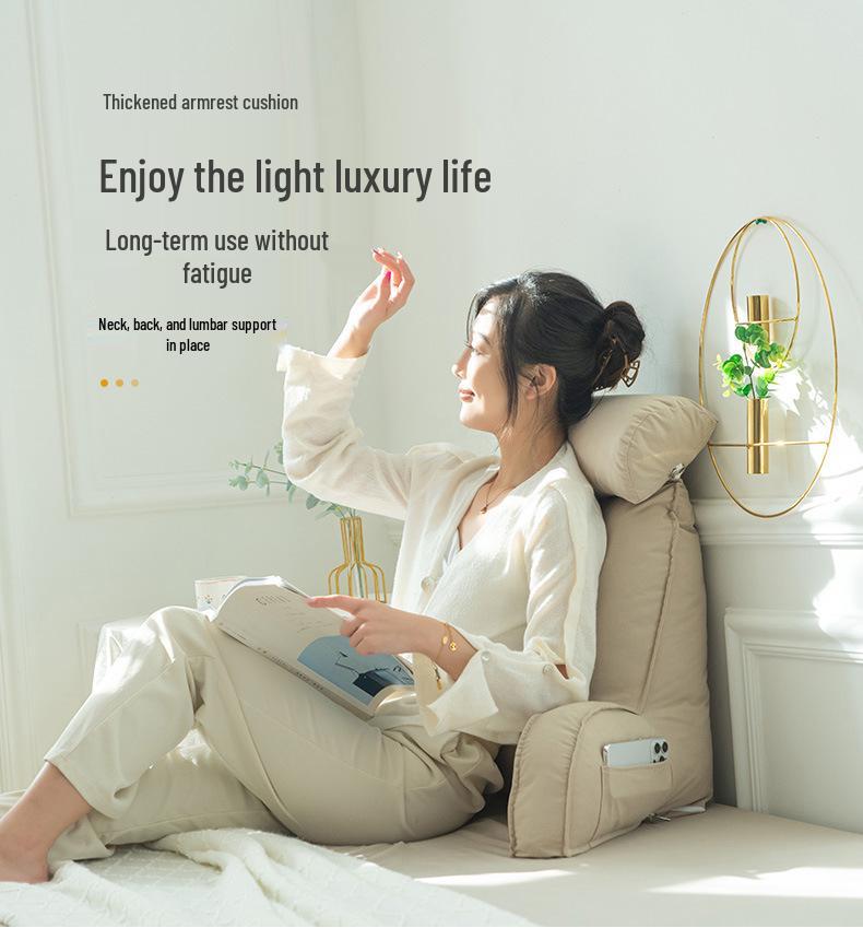 Bedside Soft Pack Backrest Cushion - Neck, Reading, and Lumbar Support Pillow