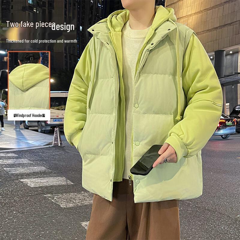 

VUUG Unisex Japanese Style Layered Hooded Padded Jacket 4XL