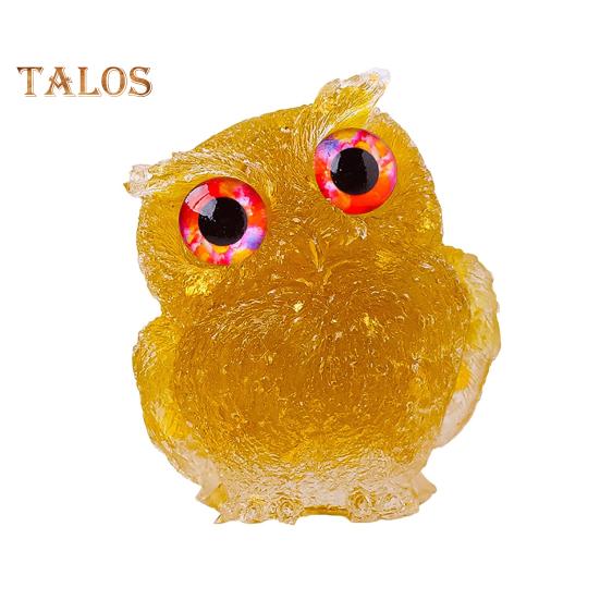 Přírodní křišťálová figurka sovy Ručně vyrobená socha sovy z pryskyřice naplněná křišťálovými kameny Stolní ozdoba sovy pro domácí kancelář Dekorace auta Reiki léčení