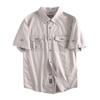 Summer Pure Cotton Work Shirt Men's Casual Versatile Washed Multi-pocket Top