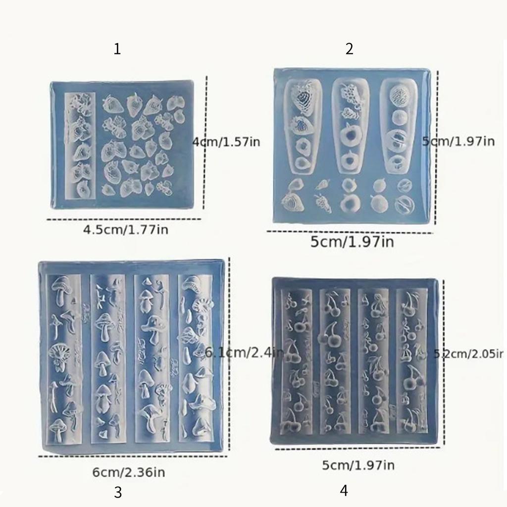 Multifuntional Nail Mold Nail Styling Mold Food Theme Nail Accessories Moulds Suitable for Accessories Enhancement