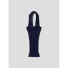 Anggae Crafted Rib Halter Dress Navy