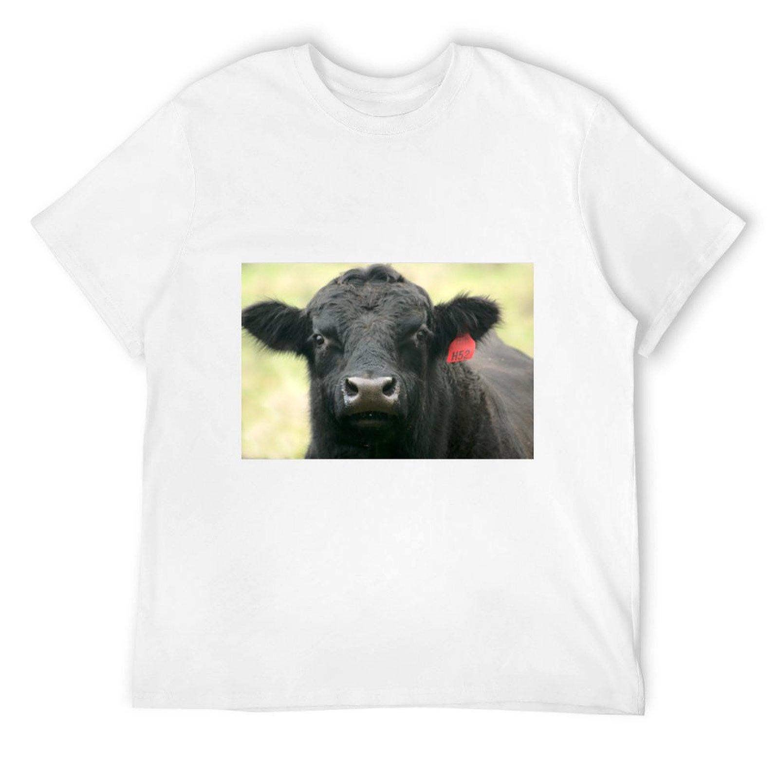Black angus bull T-Shirt kawaii clothes blue archive mens graphic t-shirts funny S