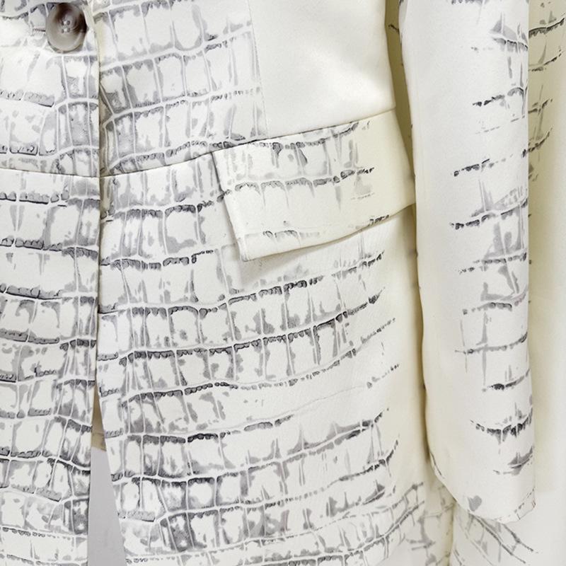 2025 New European & American Celebrity Fashion Crocodile Print Suit Set