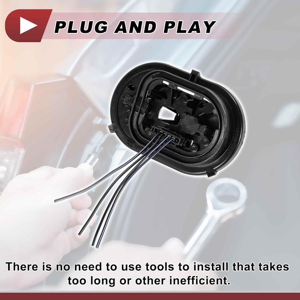 Left Tail Light Socket Wiring for Volkswagen Tiguan 5N Halogen Lamp Vehicles 2008-2012 No.5ND945257 Lamp Bulb Pigtail Connector Harness W/Pre-Wired