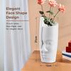 2 Pcs Poly Fiber 12 Inch Aesthetic Flower Vase Long for Living Room and Center Table Bedroom | White Vase for Home Decoration