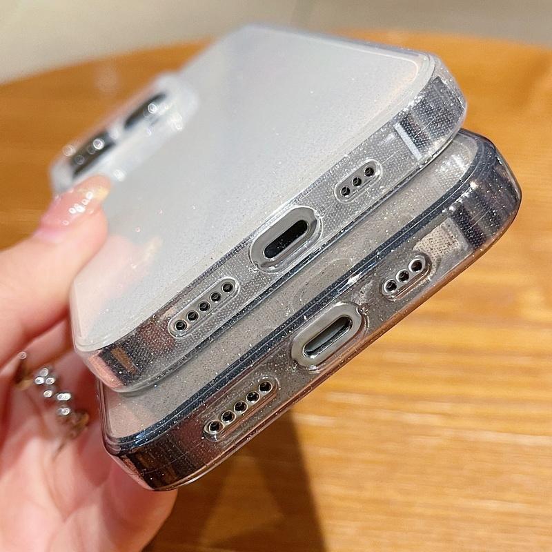 Glitter Clear Silicone Shockproof Phone Case For iPhone 16 Pro Max 15 14 Plus 13 12 11 8 7 X XR XS Max Soft Bling Transparent Phone Shell Cover