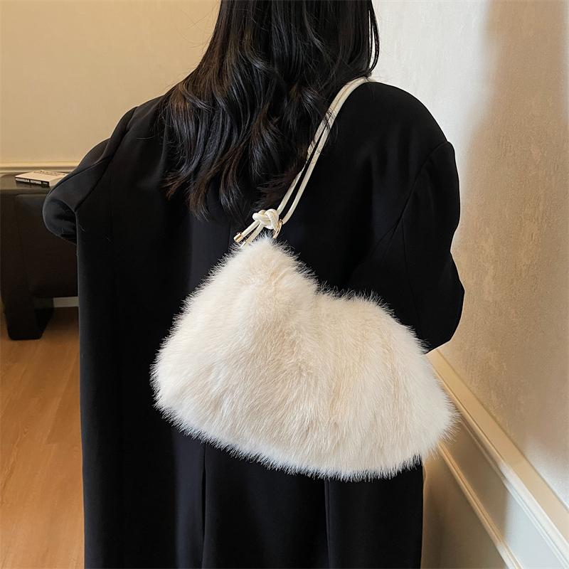 Women's Shoulder Bag Large Capacity Underarm Bag Solid Color Tote Bag