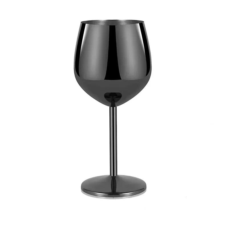 Sklenice na víno z nerezové oceli 18oz velkokapacitní poháry na víno Nerozbitné sklenice na víno z růžového zlata KTV Bar Party Cocktail Glass
