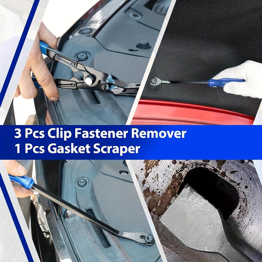 17-Pieces Hook and Pick Set Auto Trim Removal Tool Kit,Clip Plier Remover Tool with Metal Scraper , Car Trim Removal Tool