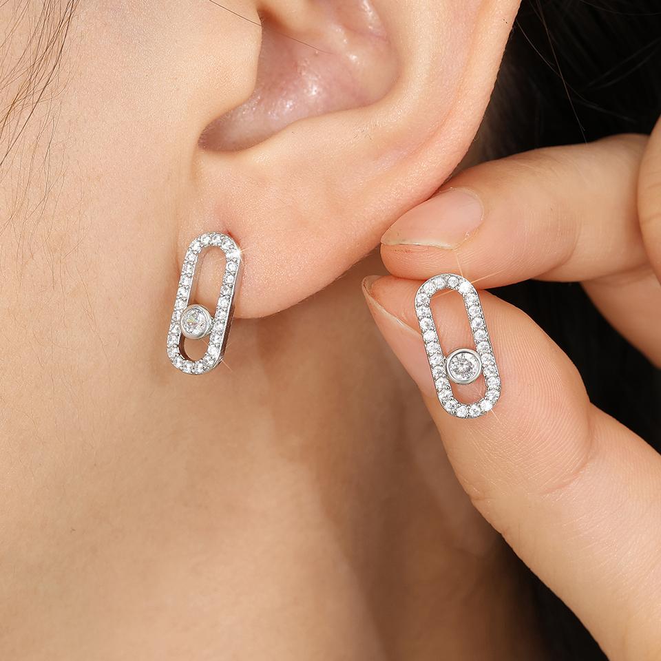 ZAKOL Classic Luxury Geometric Square Round Zircon Charm Pendant Necklace Earring for Women Unique Wedding Party Zircon Set