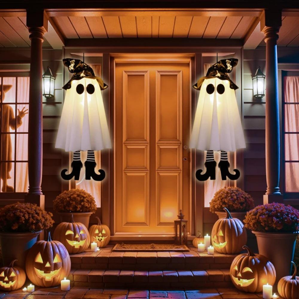 Floating Halloween Hanging Ghost Flashing Halloween Hanging Ornament  Outdoor