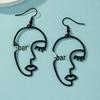 Trendy Abstract Black Long Dangle Earrings: European & American Style for Women