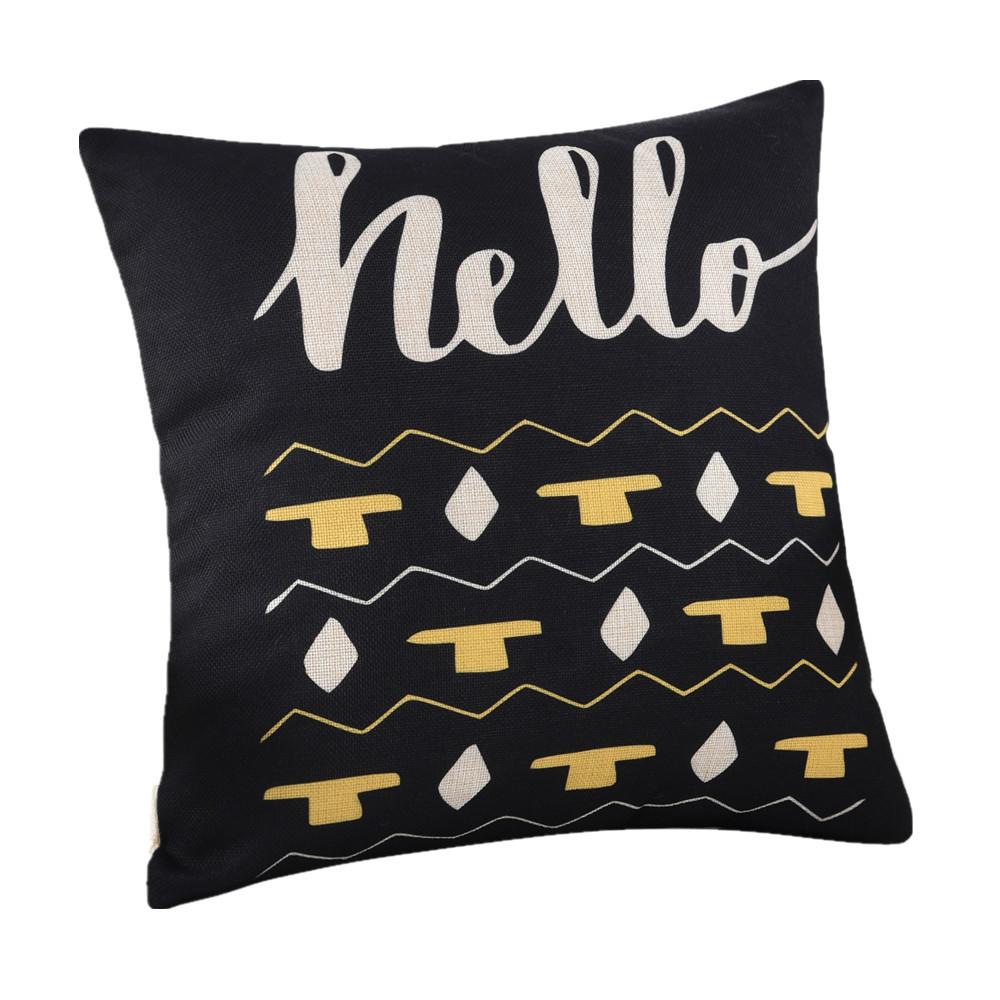 45x45cm Vintage Geometric Printed Sofa Cushion Cover Cotton Linen Home Chair Seat Waist Throw Pillowcase