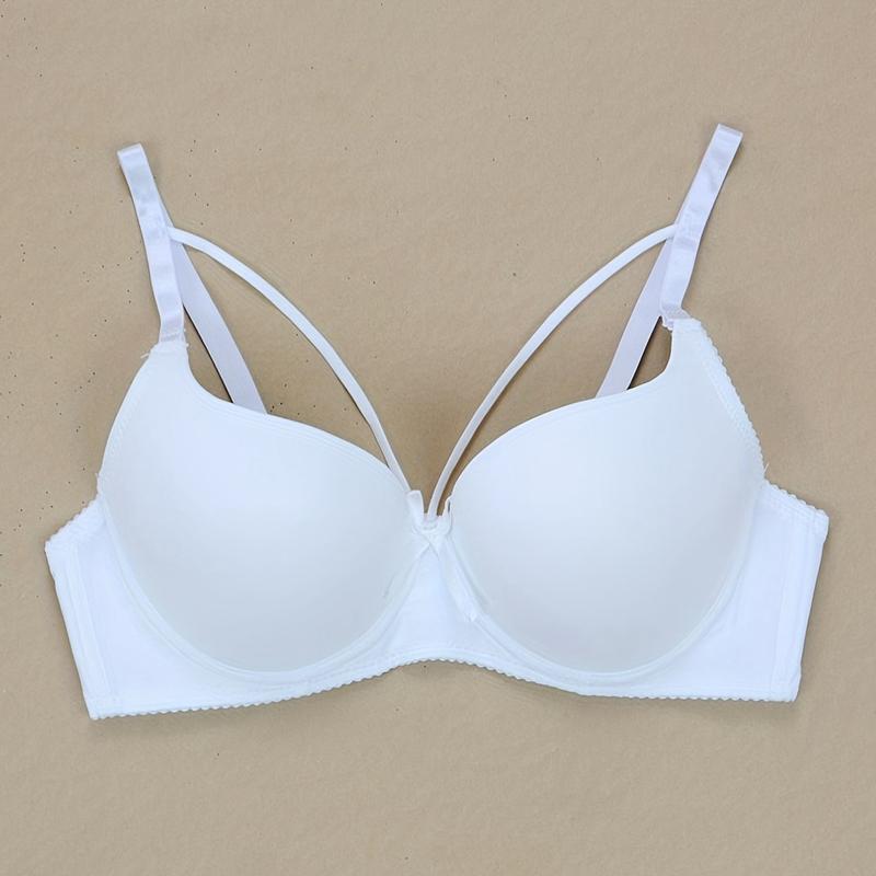 Women Small Size Push Up Bra Sexy Bow Comfortable Brassiere with Wire Bras 75B-90B 80C-95C - 7006
