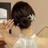 Wsuwka do włosów w kształcie litery U z frędzlem w stylu vintage dla kobiet Elegancki metalowy emaliowany patyczek do włosów Element kwiatowy wsuwka do włosów Akcesoria do włosów Hanfu