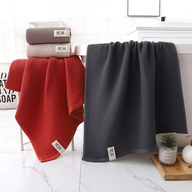 Honeycomb, cotton Japanese waffle simple thickened large soft absorbent beach towel foreign trade