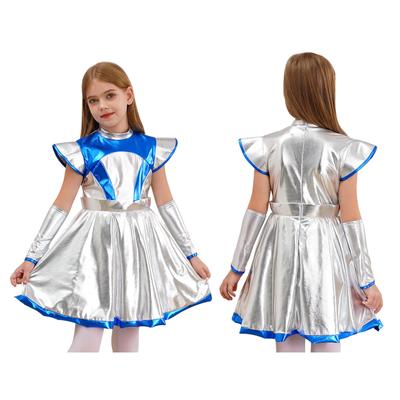 Çocuklar Kızlar Uzaylı Robot Astronot Kostümü Uzay Sevimli Kostümü Cadılar Bayramı Karnaval Cosplay Partisi Fantezi Giydirme Çocuk Takımı