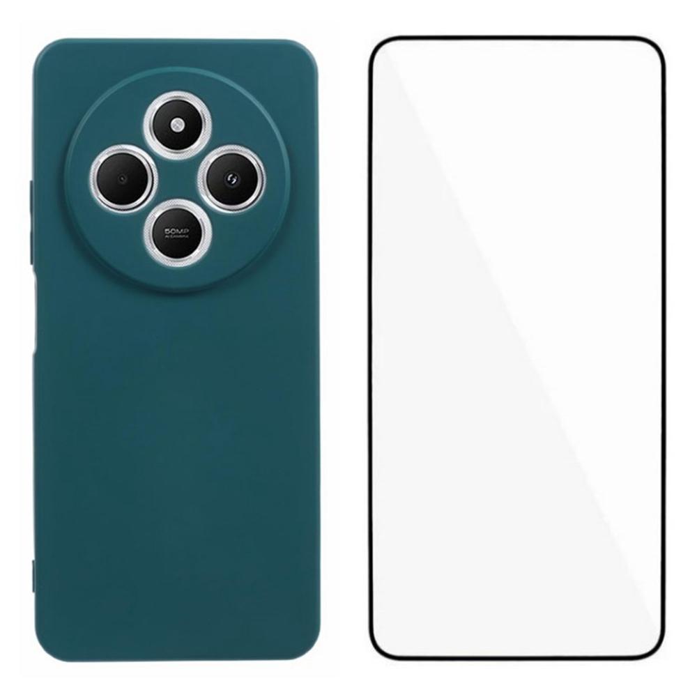 

WANLONFENG Серія RB2 для Xiaomi Poco C75 4G/Redmi 14R 5G/14C 4G Чохол TPU Чохол для телефону із захисною плівкою для екрана Army Green