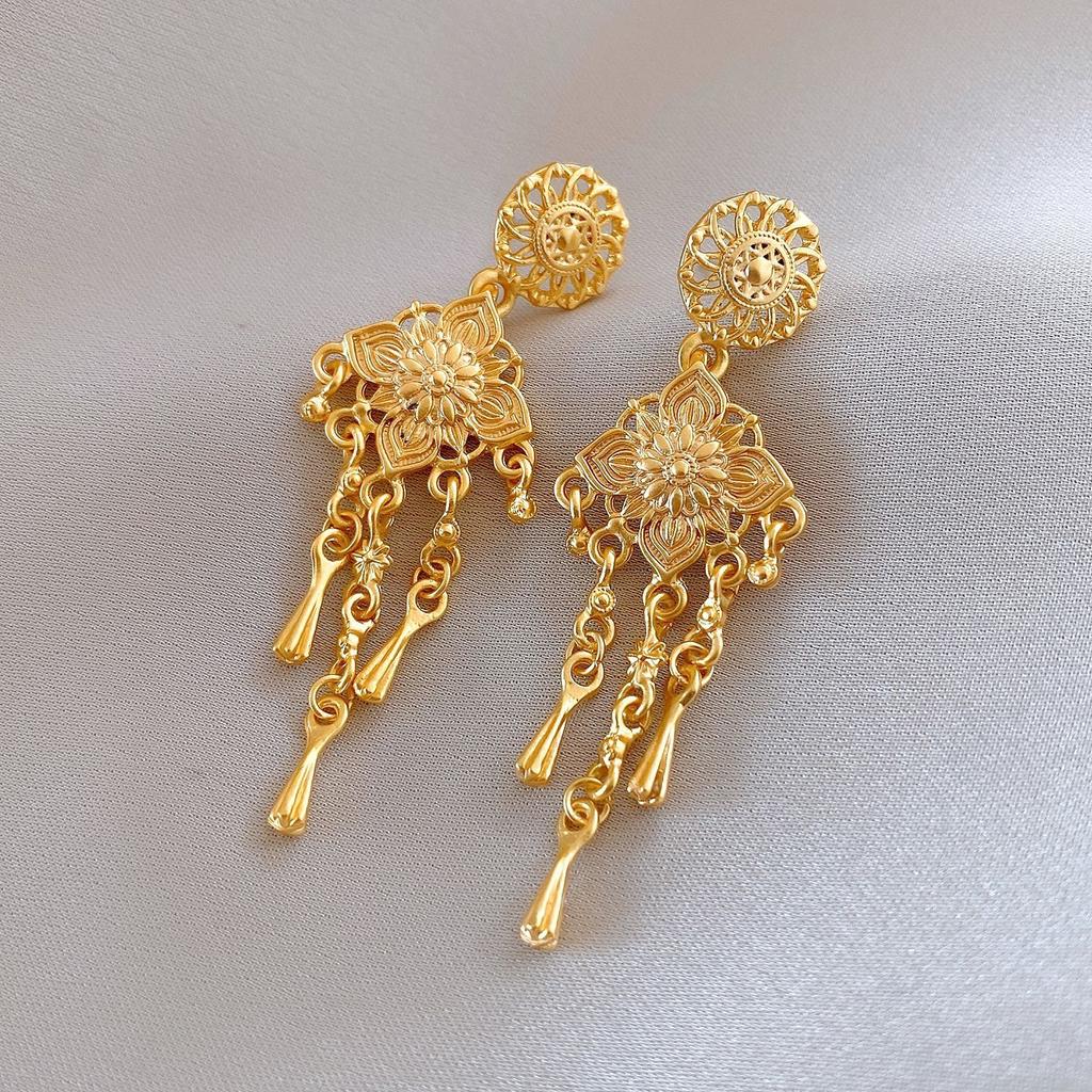 Luxurious Earrings Exquisite Earrings Bohemian Tassel Ethnic Earrings Fashion Party Jewelry Golden Earring Jewelry