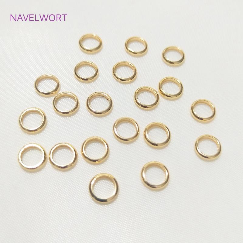Großhandel 14K/18K Vergoldet Gelötet Geschlossene Ringverbinder Biegeringe Für DIY Schmuckherstellung Zubehör