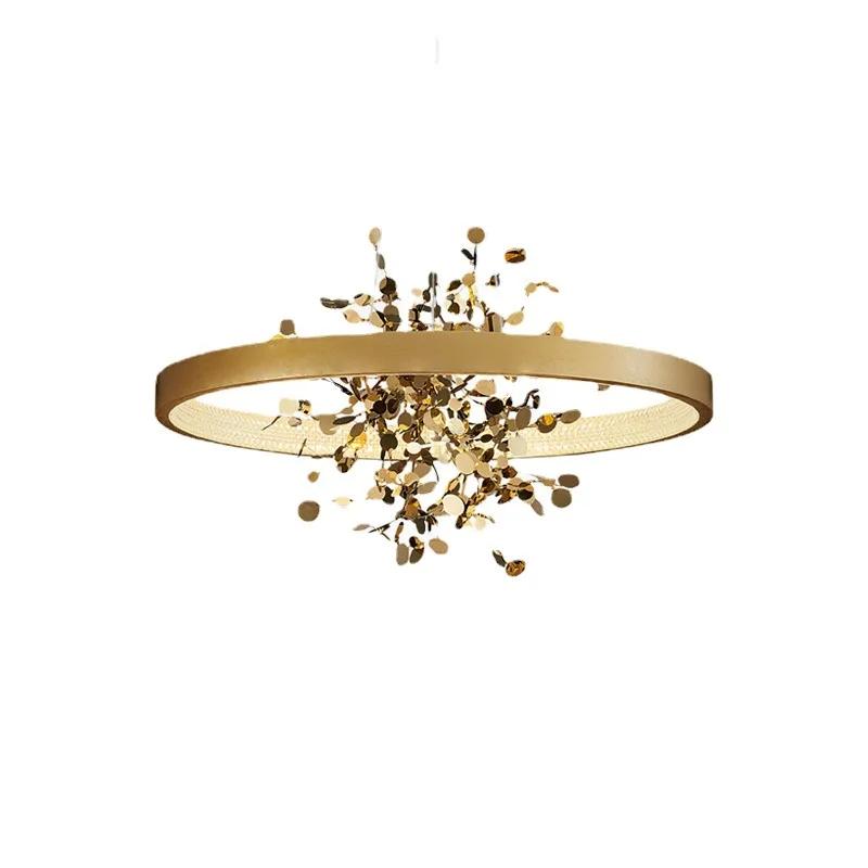 Round Chandelier Modern Dining Room Lamp Living Room Bedroom Kitchen Home Decoration Master Bedroom Gold Lamp 40/60/80cm