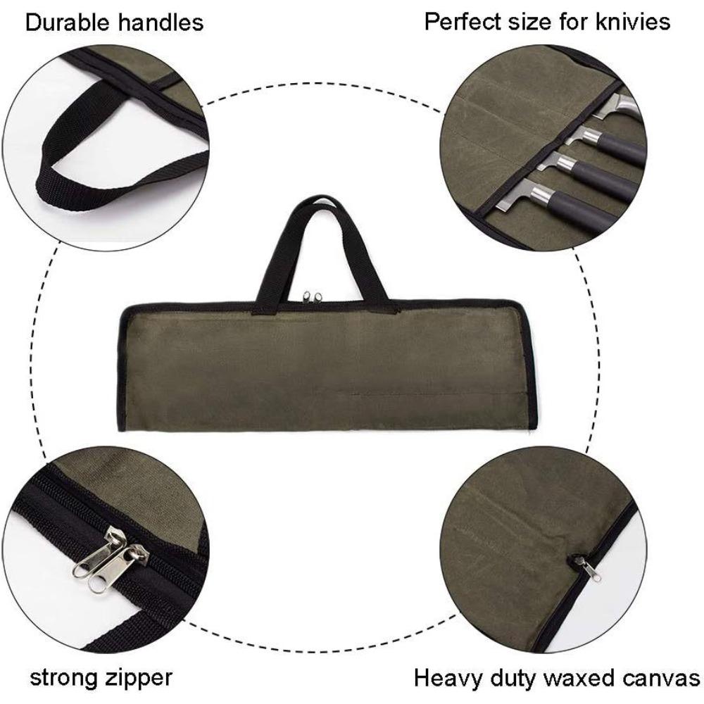 Portable Chef's Bag, Fashionable, Durable, Oil and Wax Canvas Bag, Practical, Kitchen Knife Storage Bag, Chef's Handheld Tool Kit