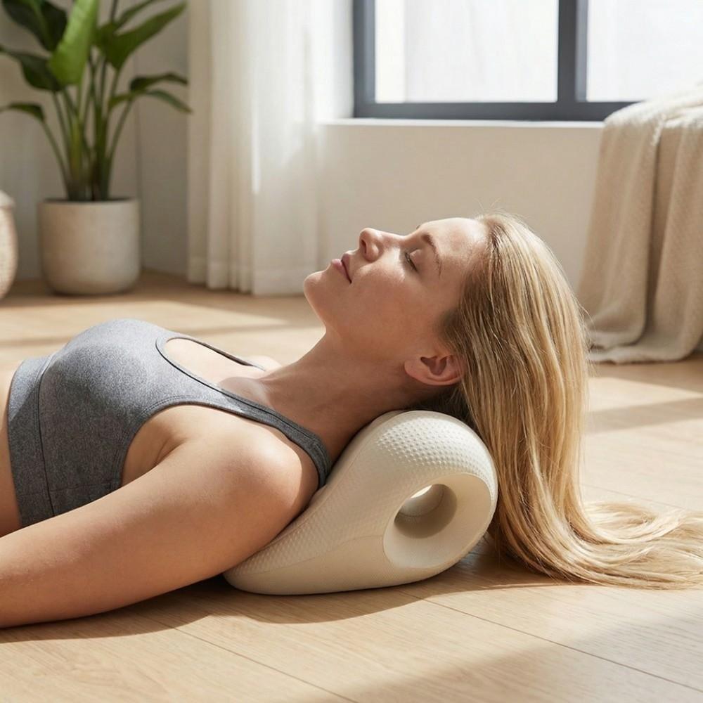 U-Shaped Contour Cervical Massage Pillow Acupressure Design Chiropractic Pillow Relaxation Use