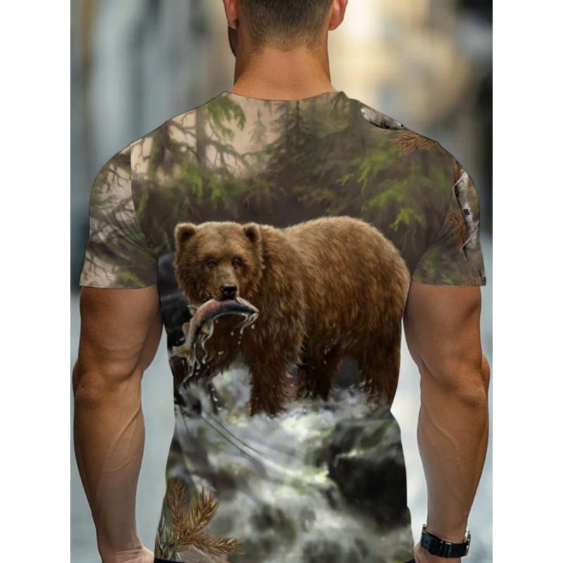 Men's and Women's 3D Elephant Printed T-shirt - Made of Soft Polyester Fabric with Black and White Full