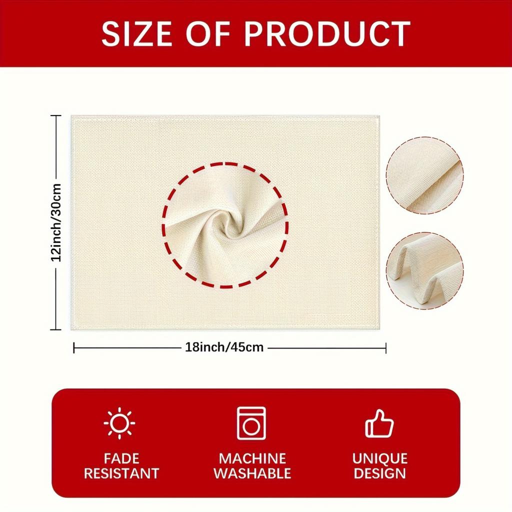 4pcs Christmas Placemats Measuring 12X18 Inches, Featuring a Christmas Tree Design, Perfect for Dining Tables, Festive Holiday Decorations, Suitable