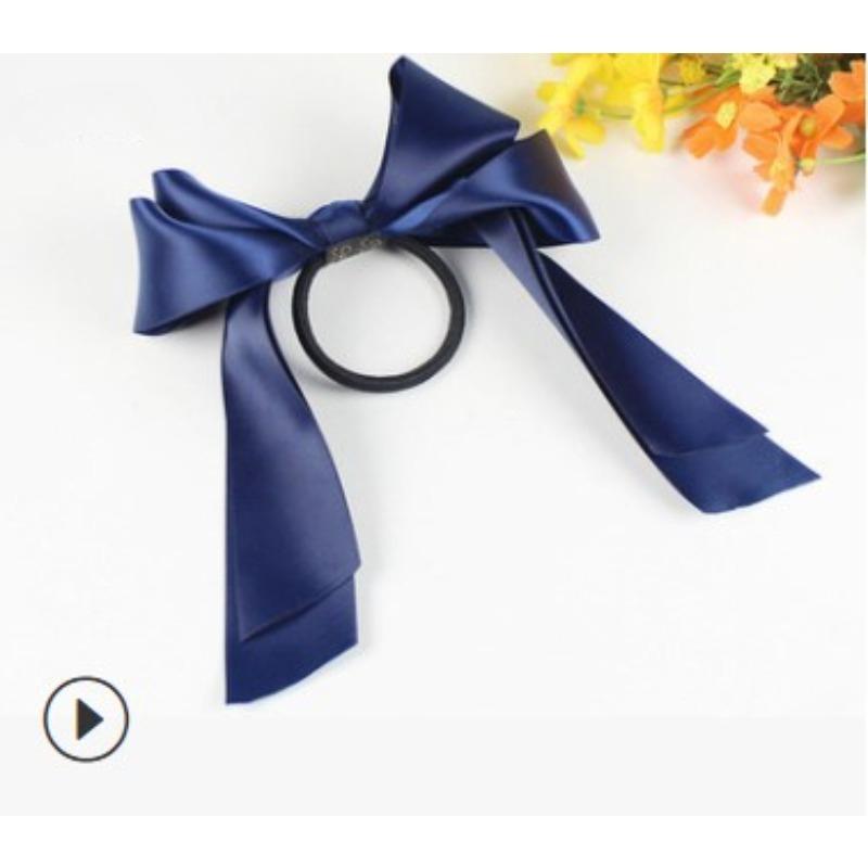 Nouă benzi elastice pentru păr cu fundă coreeană Legături de păr simple, negru, alb, femei, barete elegante, accesorii pentru păr pentru fete