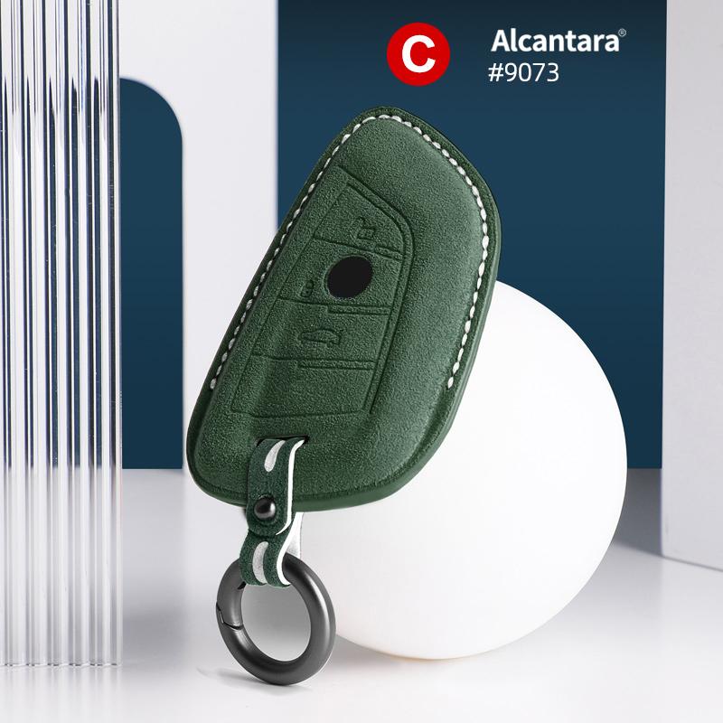Alcantara Car Key Case Cover For Bmw X1 X5 X6 1 2 3 5 7 Series F15 F16 F20 F22 F30 F32 G30 Keychain Accessories