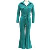 Women Fall Spring Jumpsuit Lapel Half Single-breasted Solid Color Long Sleeve Slim