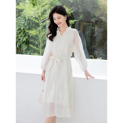 MOKANA Women's Fashion Long Sleeve Mid-Length A-line Dress MKNJD2438