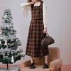 Women's Red Plaid Wool Suit Set - Spring 2026: Vest, Shirt, and Dress Three-Piece Ensemble (A96C023)