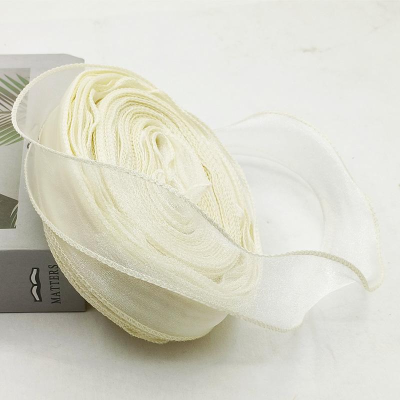 Large Fish Tail Yarn Ribbon with Flower Design - Handmade Binding Tape for Floral and Baking Packaging