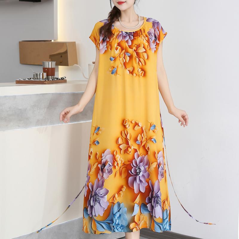 Elegant Summer Loose Dress Woman Clothing Casual Loose Plus Size Long Dresses