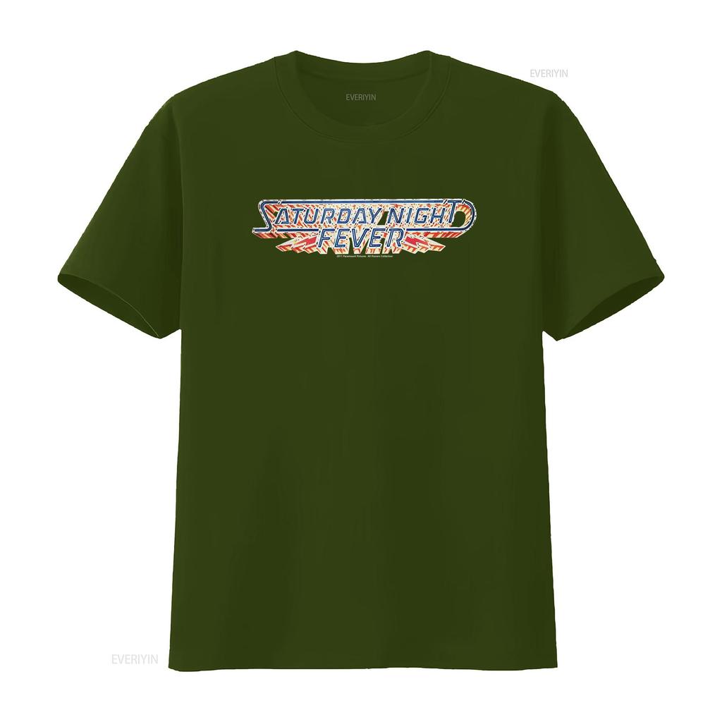 Saturday Night Fever Logo 70er Jahre Tanzfilm Inspiriertes T-Shirt Herren Lizenziert Tony Schwarz vintage gewaschen homme Designer-Kleidung
