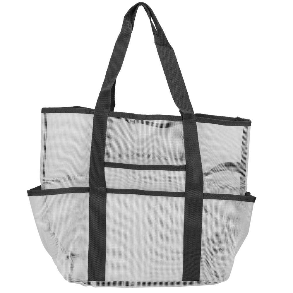 Tragbare Netztasche Make-up Waschen Baden Aufbewahrung Handtasche für Outdoor Reisen StrandWeiß