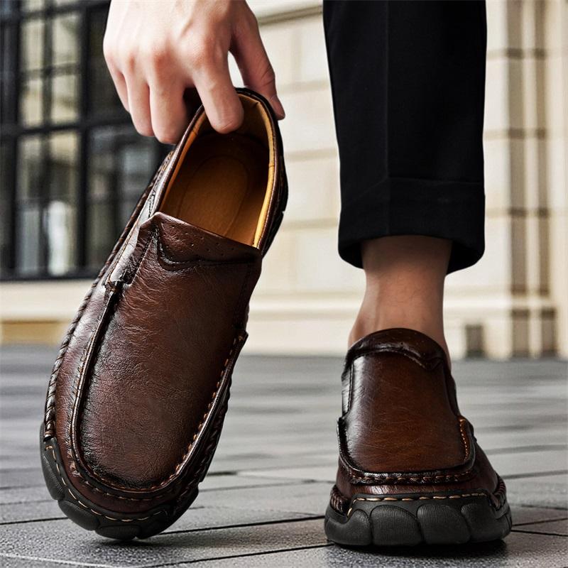 High Quality Men's Casual Leather Soft Bottom Shoes Comfy Big Size 39-48 Business Classic Business Shoes Flat Designer Loafers