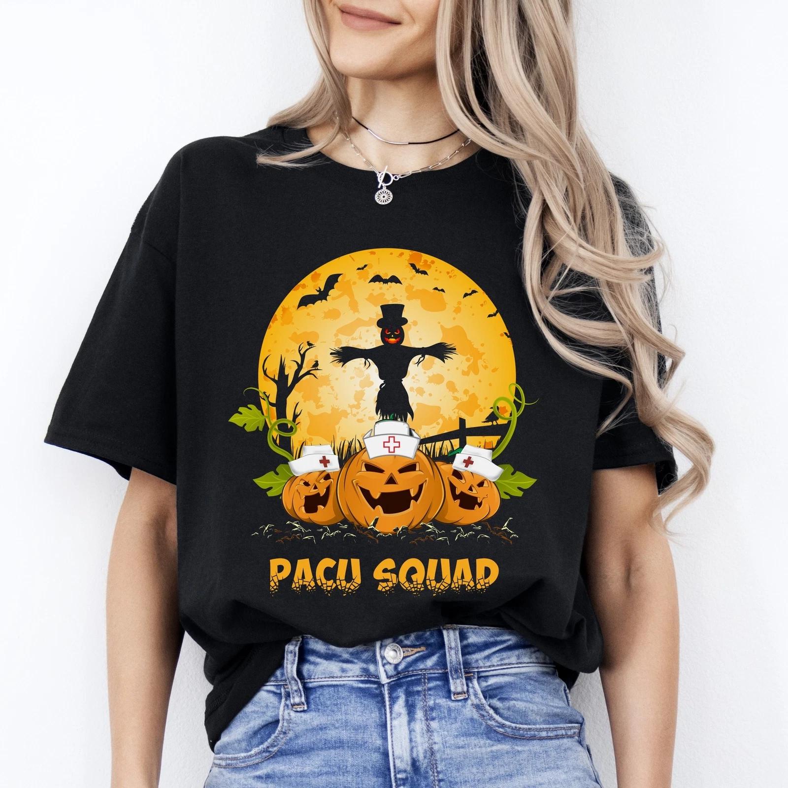 PACU squad Halloween Unisex T-Shirt Scary Spooky Post anesthesia care nurse tee L