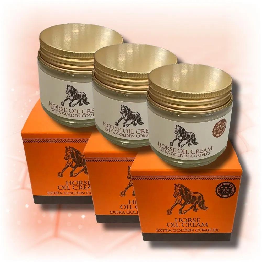 CHARMZONE Horse Oil Cream Extra Golden Complex 70ml (3 Pieces) Moisturizing, Elasticity, Radiance, Soothing