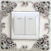1pcs Wall Sticker Gold Silver Resin Light Switch Cover Single and Double Surround Socket Frame Rose Edge Home Office Decoration
