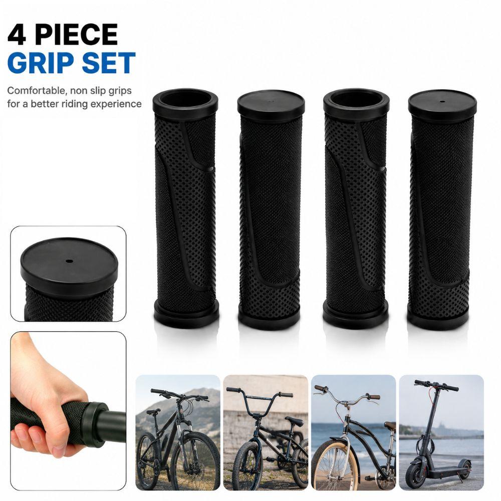 2Pairs Non-Slip Bike Handlebar Grips TPE Scooter Handle Grips Folding Bicycle Use