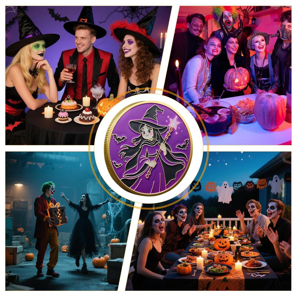 Halloween Challenge Coin Happy Halloween Gold Coin Halloween Commemorative Coin Pumpkin Souvenir Party Souvenir Gift